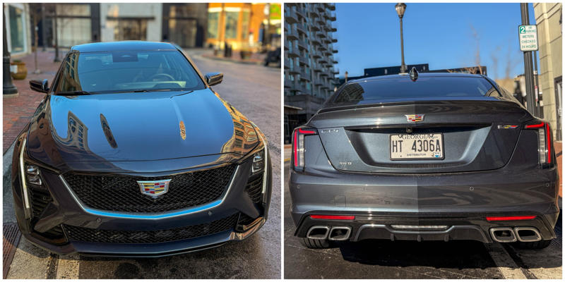 The CT5-V's refreshed styling is headlined by a new front end