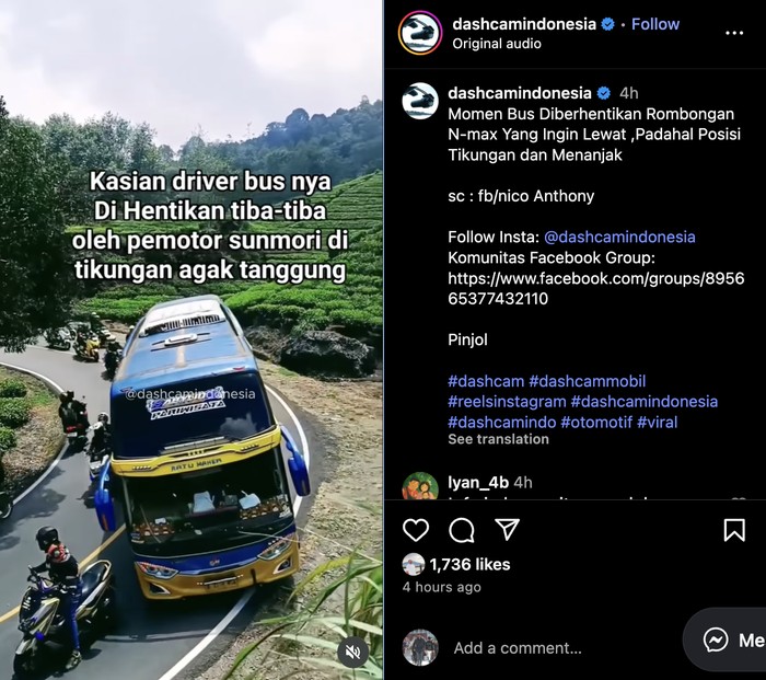 Array,Permohonan Maaf Pemotor Nmax yang Viral Adang Bus di Tikungan