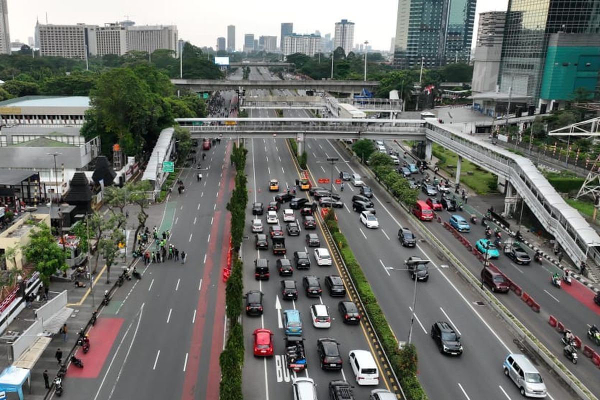 demo, Tol Dalam Kota, DPR/MPR, Update Demo Senayan, Arus Lalu Lintas di Tol Dalam Kota Dialihkan
