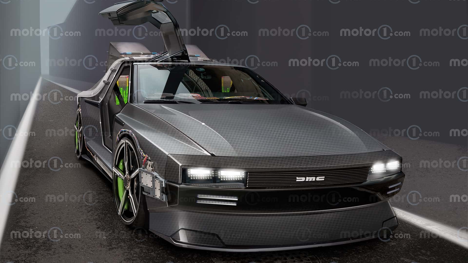 El DeLorean de Regreso al futuro 4 (2025), el render de Motor1.com