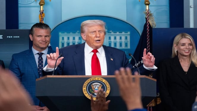 Presiden AS Donald Trump di Washington DC Presiden AS Donald Trump di Washington DC