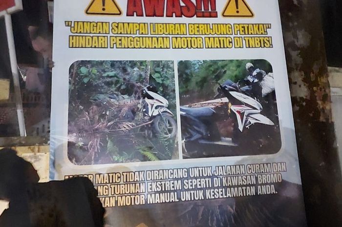 gunung bromo, rem blong, Kawasan Gunung Bromo, Motor Matik Rem Blong, Pemkab Probolinggo, Wisatawan Kini Dilarang Naik Motor Matik ke Gunung Bromo, Singgung Petaka Saat Liburan